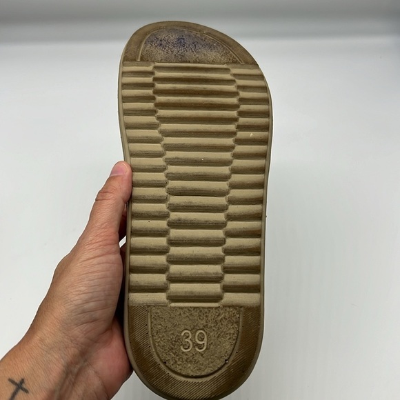 Inblu - Mint Green With Seashell Stone Chain Slip On Sandals Size 39 - Picture 13 of 13